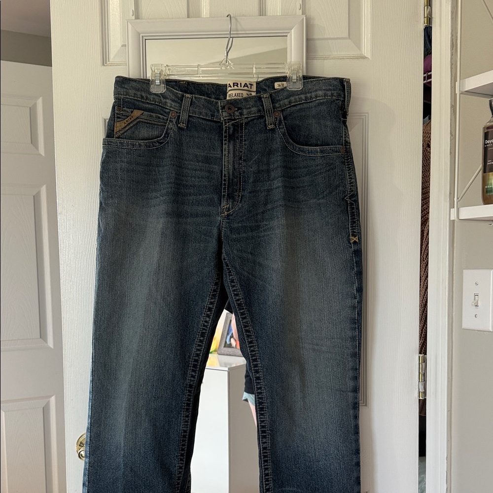 Ariat Men's Relaxed Fit Dark Blue Jeans